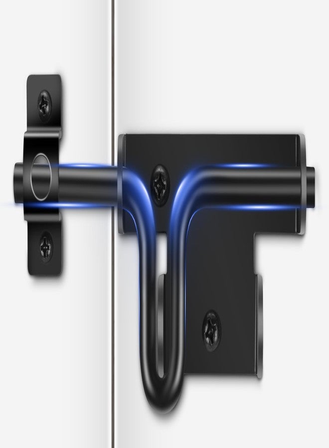 Triple Deer Heavy Duty Slide Bolt Gate Latch, Sliding Bolt Door Lock with Padlock Hole, Slide Bolt Hardware for Wooden Fence/Yard Fence/Shed Door/Barn Door, Black, 1 Pack - Image 1