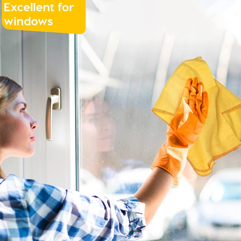 ELLA Ella Large Super Soft Flannel Duster Cloth Mop Pocha for Cleaning Home Kitchen Car Mirror Glass 18x25inch Yellow Color Pack of 4  - Image 5