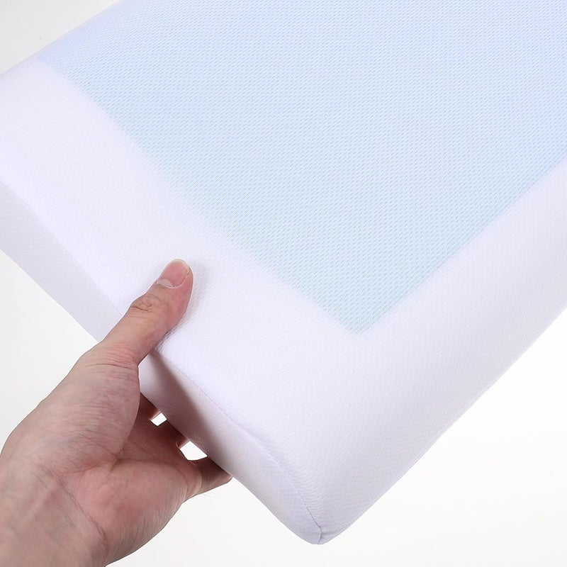 CLOUDTAIL CHOICE Cooling Gel Infused Memory Foam Cervical Orthopedic Neck Support Contour Pillow Gifts Cassia Health Care Pillow WhiteSet of 1 Pcs - Image 5