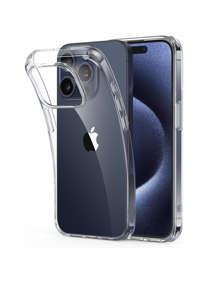 HuHa Clear Case for iPhone 15 Pro Max Case, Shockproof Thin Cover, Yellowing-Resistant Slim Transparent TPU Phone Case, Zero Series, Clear - Image 1