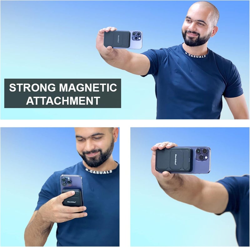 Max & Max 10000mAh Magnetic Power Bank with Wireless Charging and Foldable Stand - Black - Image 5