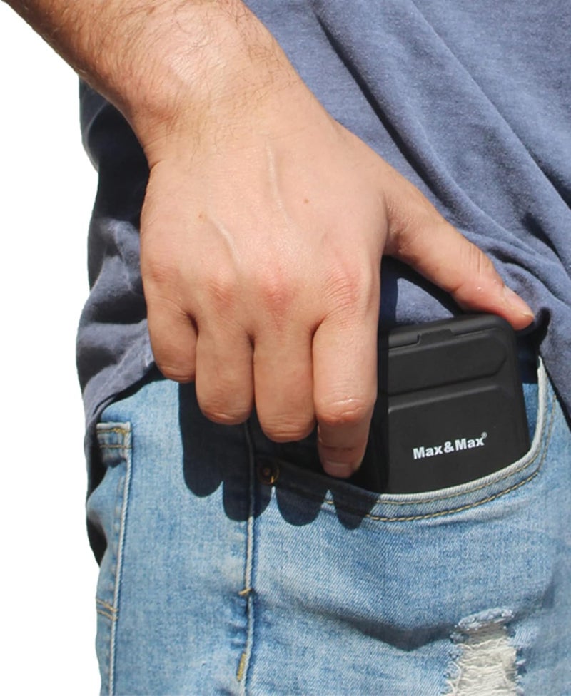 Max & Max 10000mAh Magnetic Power Bank with Wireless Charging and Foldable Stand - Black - Image 2