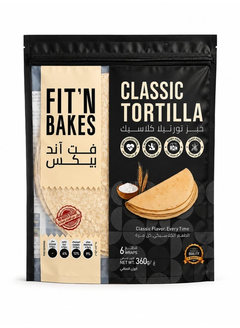 FIT 'N Bakes Classic Tortilla Bread 360g (Classic) - Image 1