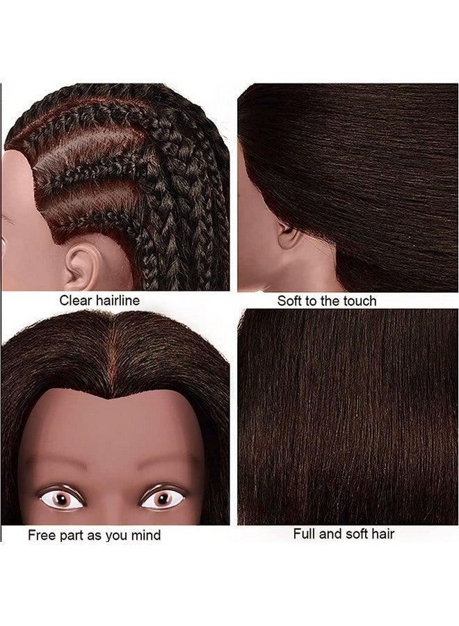 FABA 100% Real Hair Mannequin Head with Hair Doll Head for Hair Styling 20"-22" Cosmetology Doll Head Manikin Practice Head Hairdresser Doll Head for Dyeing Cutting Braiding with Clamp Stand - Image 5