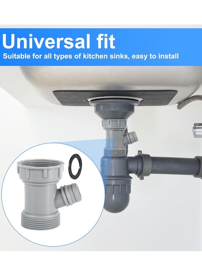 Y-Shaped Kitchen Sink Drain Pipe Adapter, Flexible Hose Connector Replacement - Image 4
