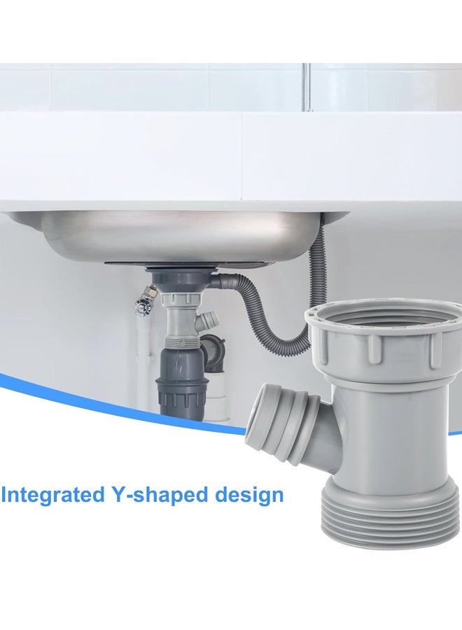 Y-Shaped Kitchen Sink Drain Pipe Adapter, Flexible Hose Connector Replacement - Image 5