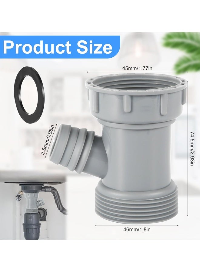 Y-Shaped Kitchen Sink Drain Pipe Adapter, Flexible Hose Connector Replacement - Image 2