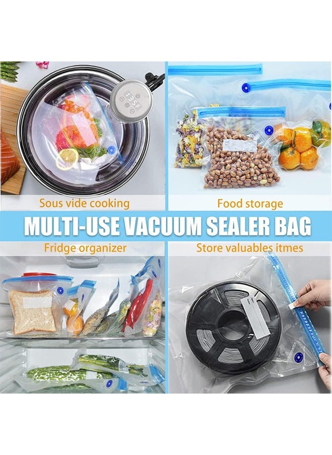 Generic - Food Vacuum Bags,BPA-free Reusable Vacuum-Sealed Bags to Keep Food Fresh,15 Pieces Vacuum Food Bag,2 Sealing Clips for Food Storage - Image 1