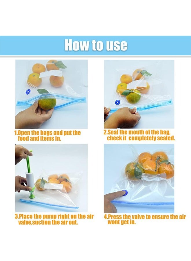 Generic - Food Vacuum Bags,BPA-free Reusable Vacuum-Sealed Bags to Keep Food Fresh,15 Pieces Vacuum Food Bag,2 Sealing Clips for Food Storage - Image 1