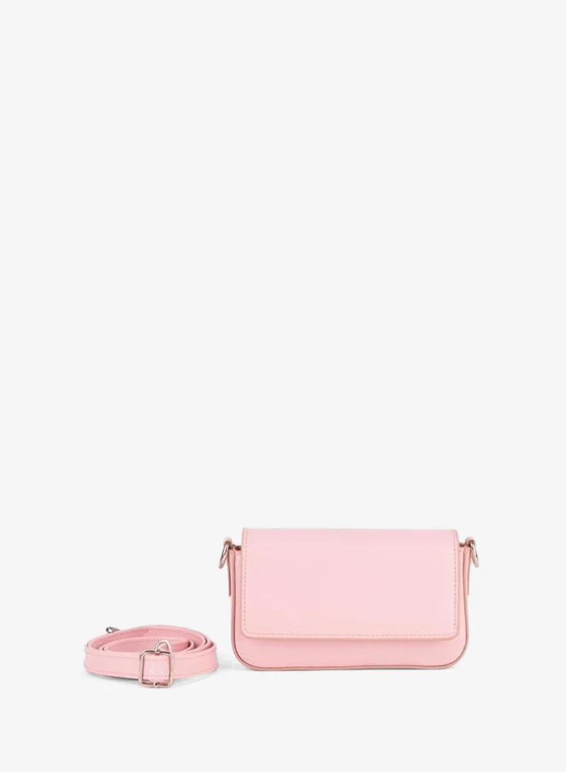 Women's Ombre Pink Lined Small Size Snap Closure Adjustable Strap Shoulder Bag.