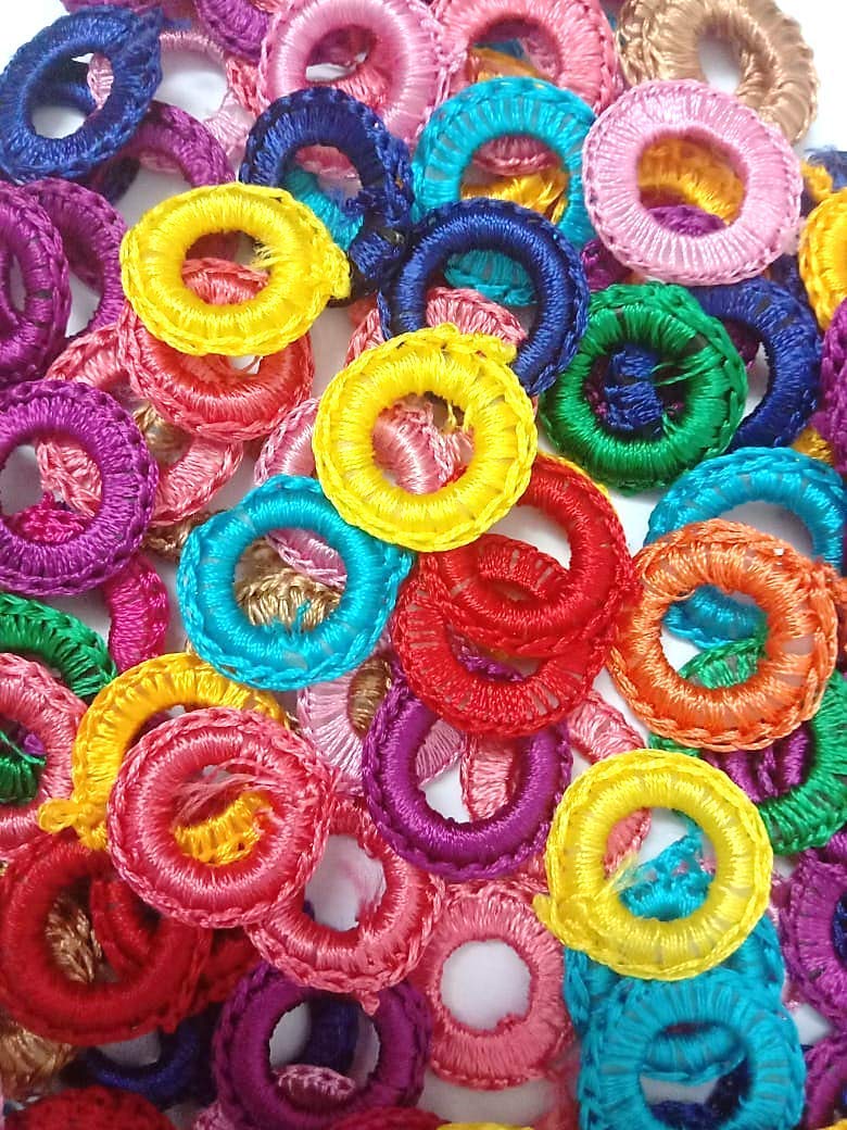 PMW Small Mirror Frames and Mirrors for Embroidery Works (8 mm Inner, 1.7 cm Outer, Multicolour)- 50 Pieces - Image 3