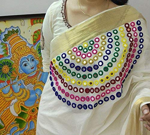 PMW Small Mirror Frames and Mirrors for Embroidery Works (8 mm Inner, 1.7 cm Outer, Multicolour)- 50 Pieces - Image 2