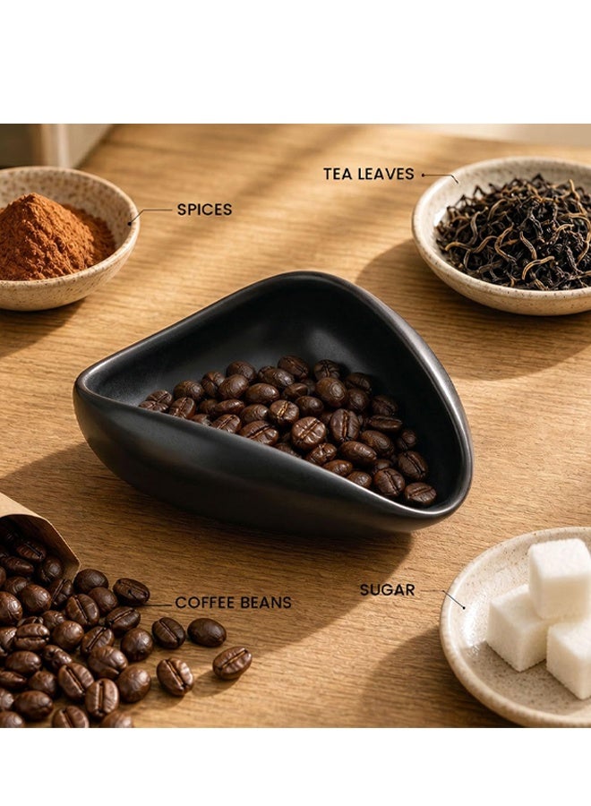 Black Ceramic Coffee Dosing Cup Tea Storage Tray Single Dose Measuring Container for Coffee Beans Loose Leaf Tea Vessel - Image 4