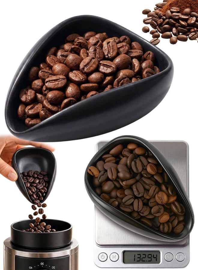 Black Ceramic Coffee Dosing Cup Tea Storage Tray Single Dose Measuring Container for Coffee Beans Loose Leaf Tea Vessel - Image 1