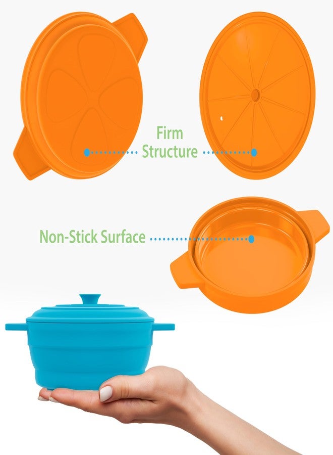 Bakerpan Silicone Microwave Egg Cooker, 4.75" x 1.75" Small Microwave Bowl with Lid, Mini Collapsible Silicone Egg Poacher, 1 1/2 Cup Capacity - Set of 4 - Image 3