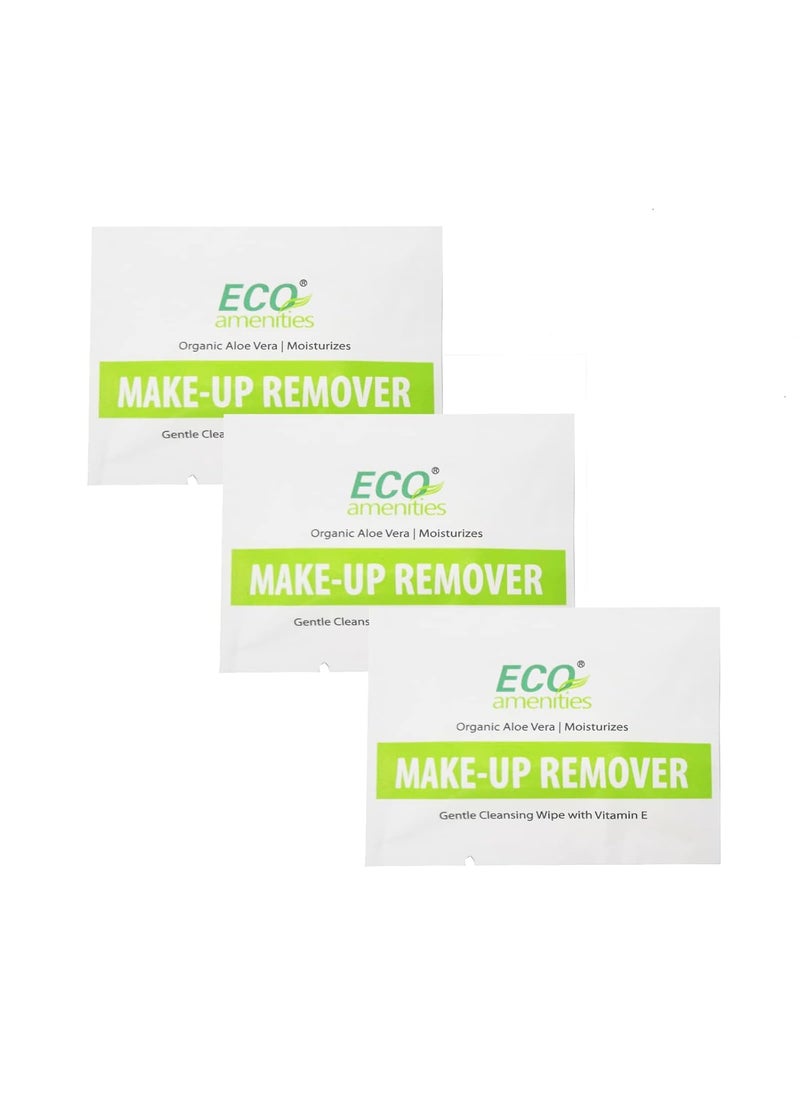 ECO Amenities ECO Amenities 180 Count Makeup Remover Wipes with Aloe Vera and Vitamin E Individually Wrapped Facial Towelettes Skin Cleansing Wipes 