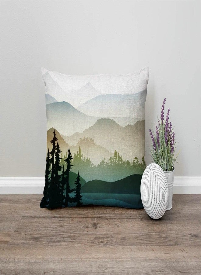 Solekla غطاء وسادة مزخرف 12x20 بوصة مع منظر طبيعي للجبال والأشجار - Image 4