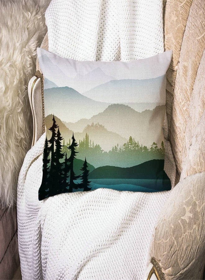 Solekla غطاء وسادة مزخرف 12x20 بوصة مع منظر طبيعي للجبال والأشجار - Image 3