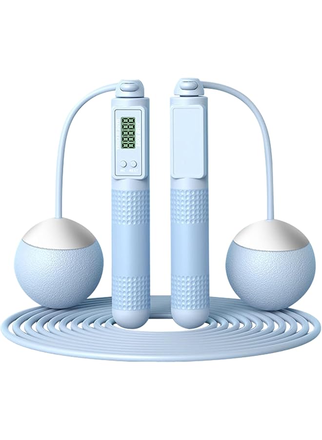 PROMASS Jump Rope, Jump Rope With Counter, Cordless Jump Rope, Fitness Jump Ropes, Weighted Jump Rope, Ropeless Jump Rope With Large Cordless Ball, Skipping Rope For Men Women, Fitness Exercise (Blue) - Image 1