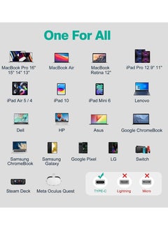 ماركة غير محددة 2 حزمة كابل USB C 1.8 متر، 66 واط توصيل الطاقة PD كابل شحن سريع USB C إلى USB C لهاتف iPhone 15 Pro/15 Pro Max/15/15 Plus، iPad mini 6، MacBook Pro/Air، iPad Pro، Samsung S23+، Huawei P60، الخ الأبيض  - Image 2