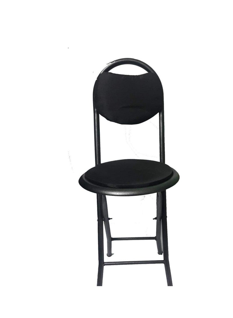 Chaise pliante pour voyages et prières, métal, noir