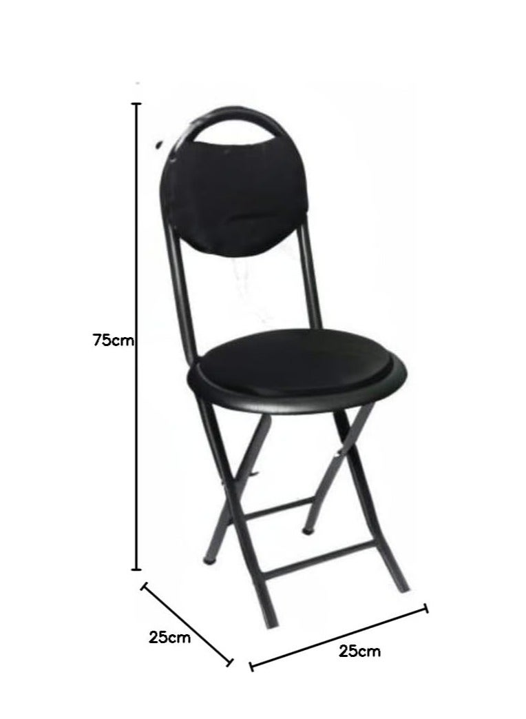 Chaise pliante pour voyages et prières, métal, noir