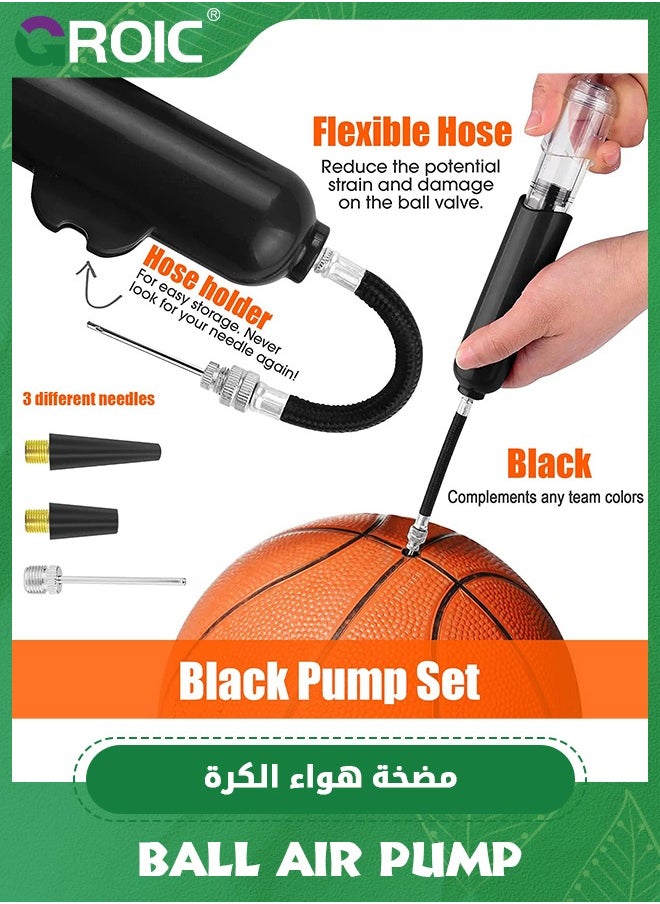 GROIC Portable Bicycle and Soccer air Pumps, Handheld Basketball Pumps with Needles, Beach Sports Ball Pumps, Inflatable Equipment with 2 Nozzles and 10 Needles Sports Ball air Pump  - Image 3