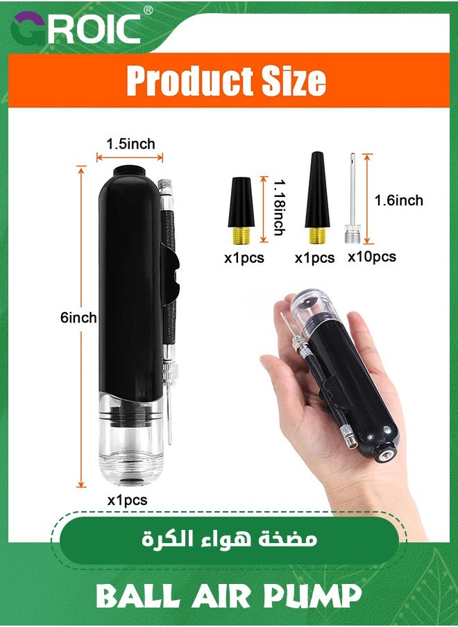 GROIC Portable Bicycle and Soccer air Pumps, Handheld Basketball Pumps with Needles, Beach Sports Ball Pumps, Inflatable Equipment with 2 Nozzles and 10 Needles Sports Ball air Pump  - Image 2