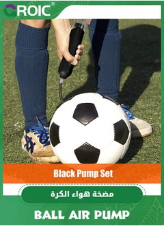 GROIC مضخات هواء محمولة للدراجات وكرة القدم، مضخات كرة السلة المحمولة مع الإبر، مضخات كرات الرياضات الشاطئية، معدات قابلة للنفخ مع فوهتين و10 إبر مضخة هواء للكرة الرياضية  - Image 5