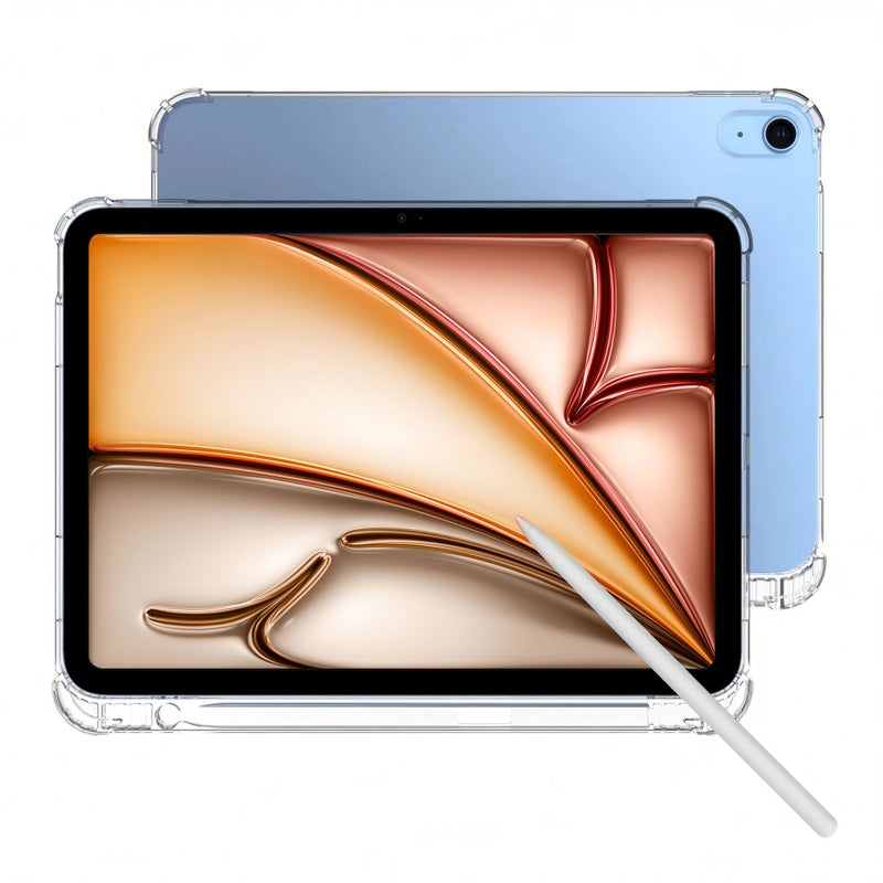 حافظة شفافة وواضحة مقاومة للصدمات لجهاز iPad الجيل العاشر مع حامل للقلم - Image 4