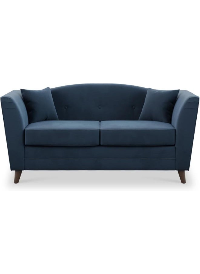 Zayn comforts Luxury Velvet Sofa - Modern Classic Design (Blue, 2-Seater) - Image 1