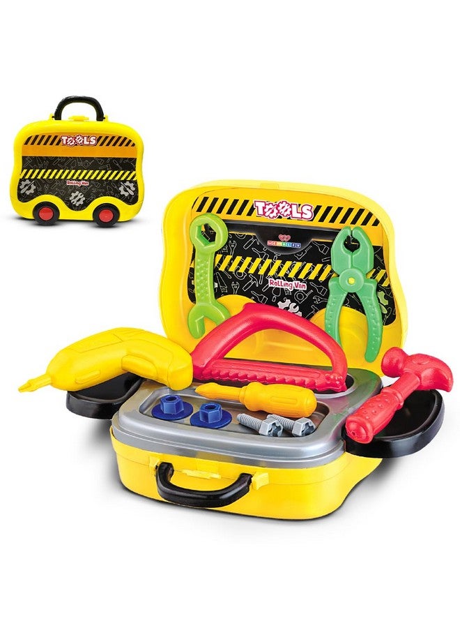 ويمبلي مجموعة أدوات ويمبلي للأطفال من عمر 3 4 5 6 سنوات فما فوق، مجموعة أدوات بناء تظاهرية مع حقيبة حمل بتصميم شاحنة، مثالية كهدية عيد ميلاد - Image 1