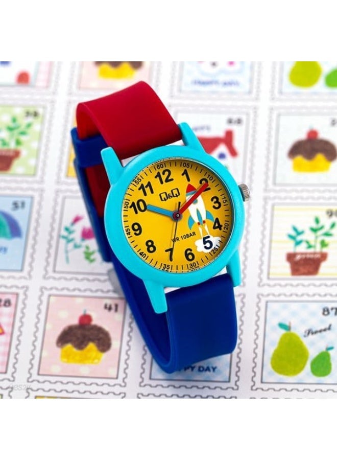 Q&Q Kids Unisex Analog Quartz Watch VS49J009Y with Red and Blue Strap - Image 3
