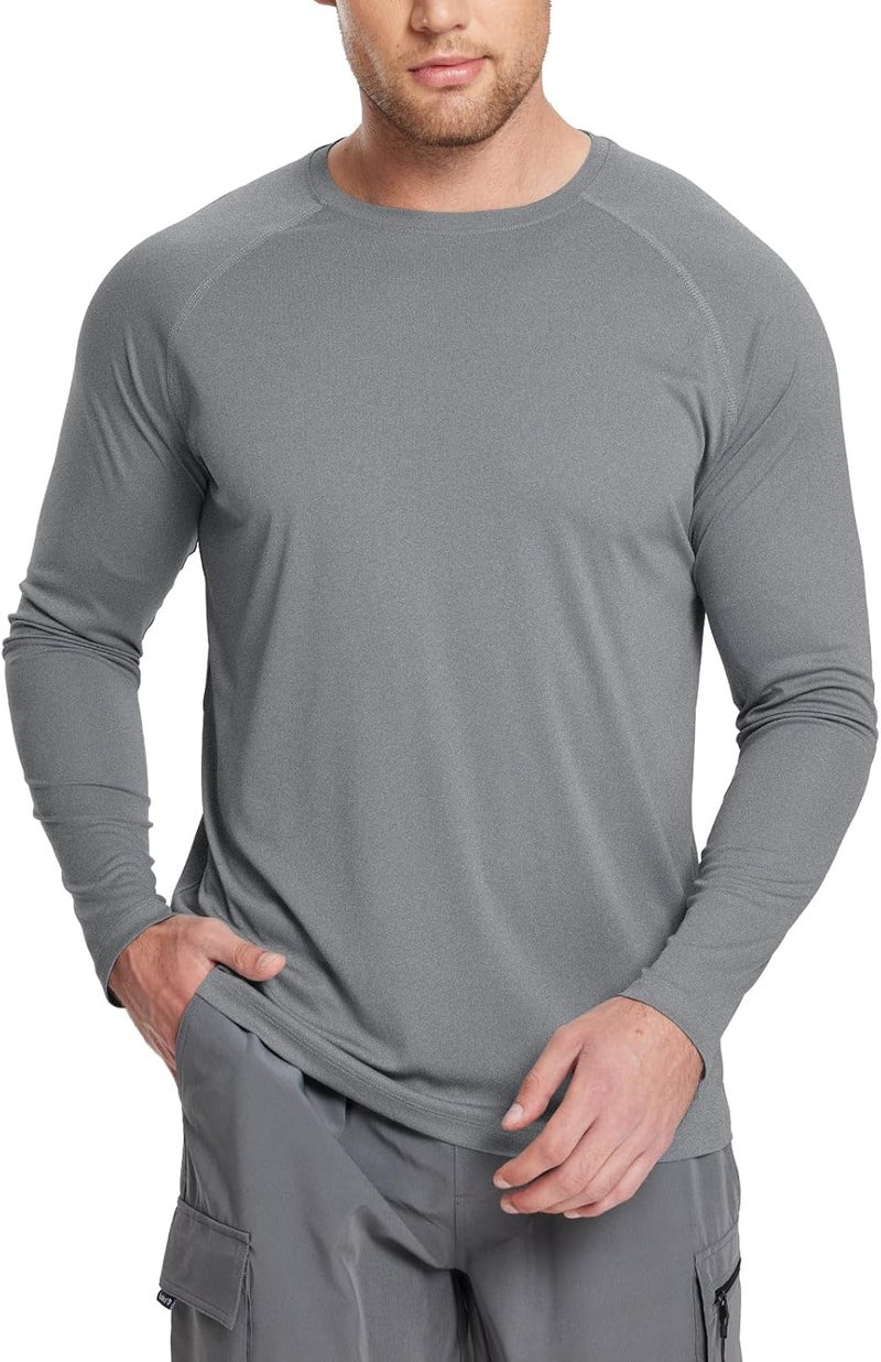 Baleaf Men's Sun Protection Shirts UV SPF UPF 50+ Long Sleeve Rash Guard Fishing Running Quick Dry Lightweight - Image 1