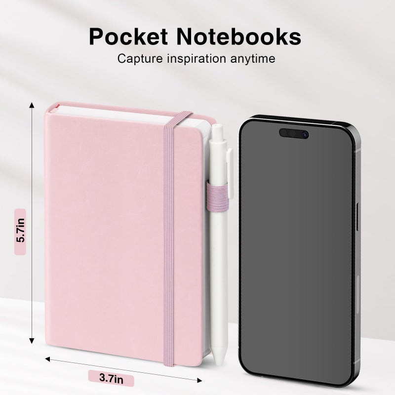 Oucaru Pocket Small Notebook Journals, 8 Pack (8 Pastel Color) Mini Notebook 3.7x5.7 Journaling Notebooks for Women Men, A6 Hardcover Lined Note Pads with Pens for Work, Business, Travel Journal, Office Supplies - Image 2
