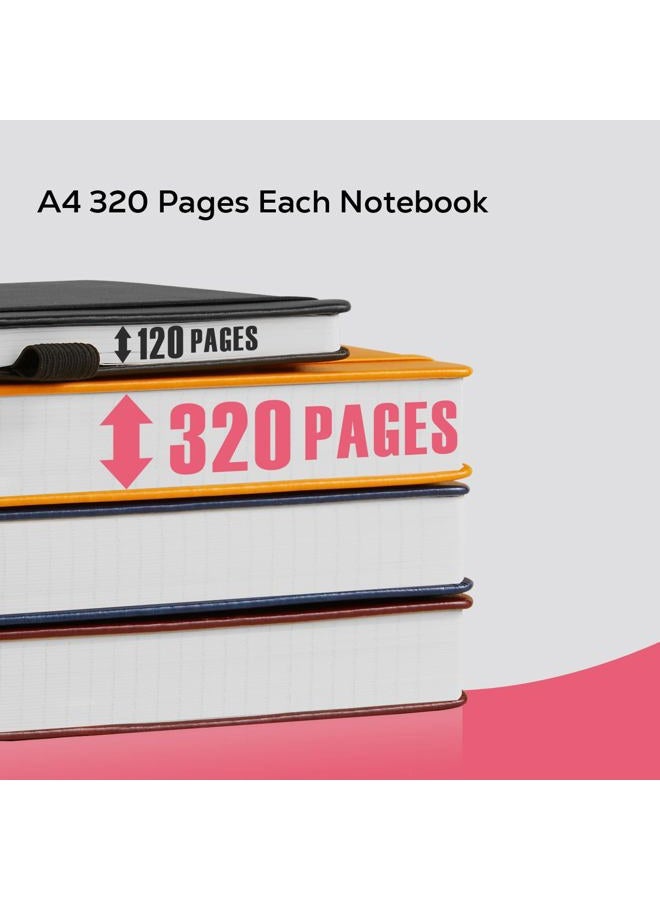 FOCUS DAY Bullet Lined Journal Notebook for Women/Men Writing Work, 320 Pages A4 Large Notebook notepads 8.5 x 11 for Note Taking, Hardcover Leather Journal, 100Gsm Thick Paper, Pink - Image 3