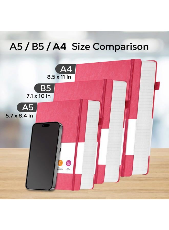 FOCUS DAY Bullet Lined Journal Notebook for Women/Men Writing Work, 320 Pages A4 Large Notebook notepads 8.5 x 11 for Note Taking, Hardcover Leather Journal, 100Gsm Thick Paper, Pink - Image 5