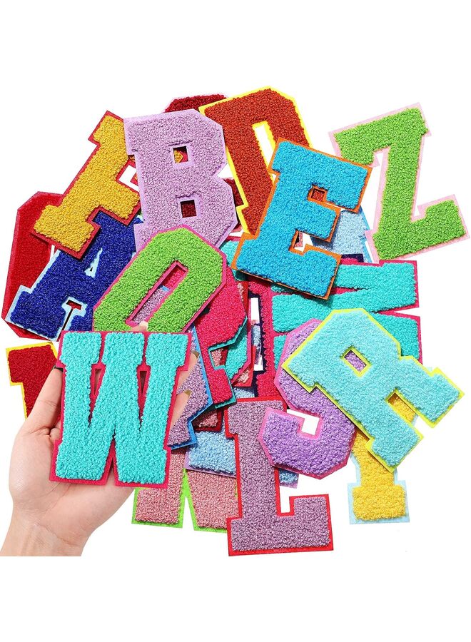 LAMAY 26PCS Colorful Letter Iron-On Patches, Cute Embroidered Appliques, 2.8 Inch, Can Be Used for DIY Decoration of Jeans, Jackets, Clothes, Backpacks and Hats (Towel Embroidery) - Image 1