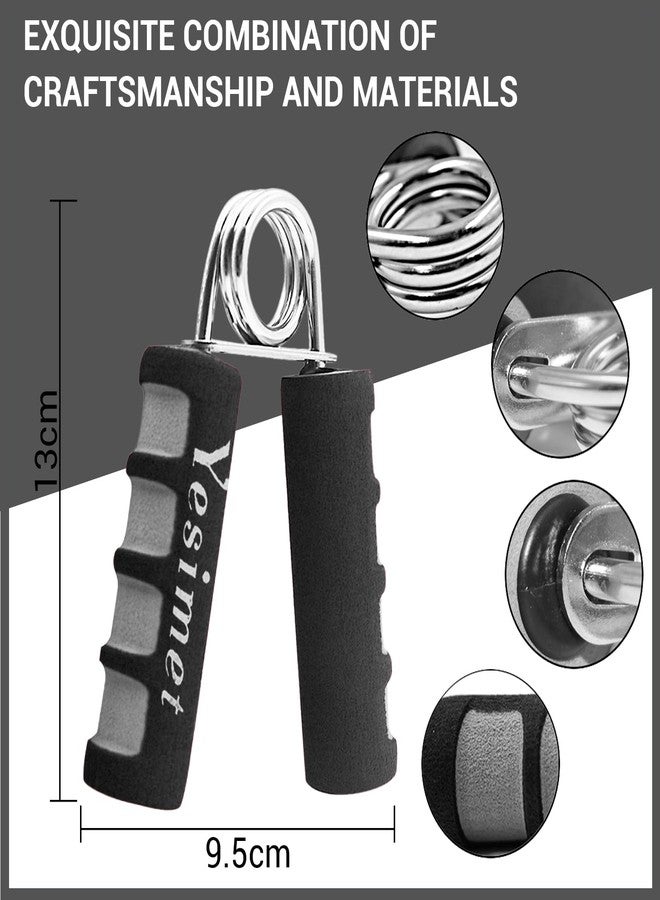 Yesimet 2 Pack Hand Grip Strengthener Set, Finger Gripper, Grip Strength Trainer,hand exerciser - Soft Foam Hand Exerciser for Quickly Increasing Wrist Forearm and Hand Grips (Black) - Image 2