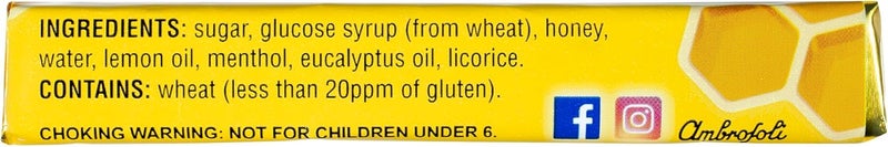 Honees Filled Honey Lemon Cough Drops Filled with Honey Menthol Lemon and Eucalyptus Nothing Artificial Natural Sore Throat Lozenges NonGMO Gluten Free 6 Pack 54 Drops - Image 3