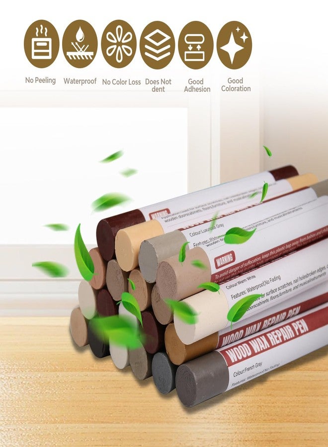 Uxney Wood Filler Sticks,20 Colors Wood Repair Wax Crayons,Wood Furniture Markers Touch up for Repairing Scratches, Dings, Cracks and Holes in Wood Floors, Cabinets, Cut Panels(Common Series) - Image 5