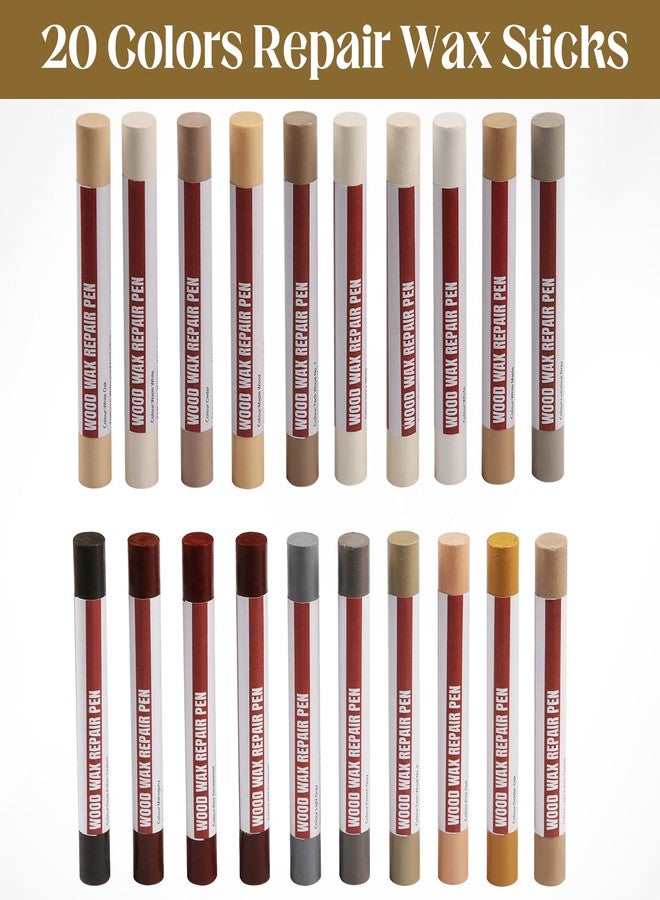 Uxney Wood Filler Sticks,20 Colors Wood Repair Wax Crayons,Wood Furniture Markers Touch up for Repairing Scratches, Dings, Cracks and Holes in Wood Floors, Cabinets, Cut Panels(Common Series) - Image 3