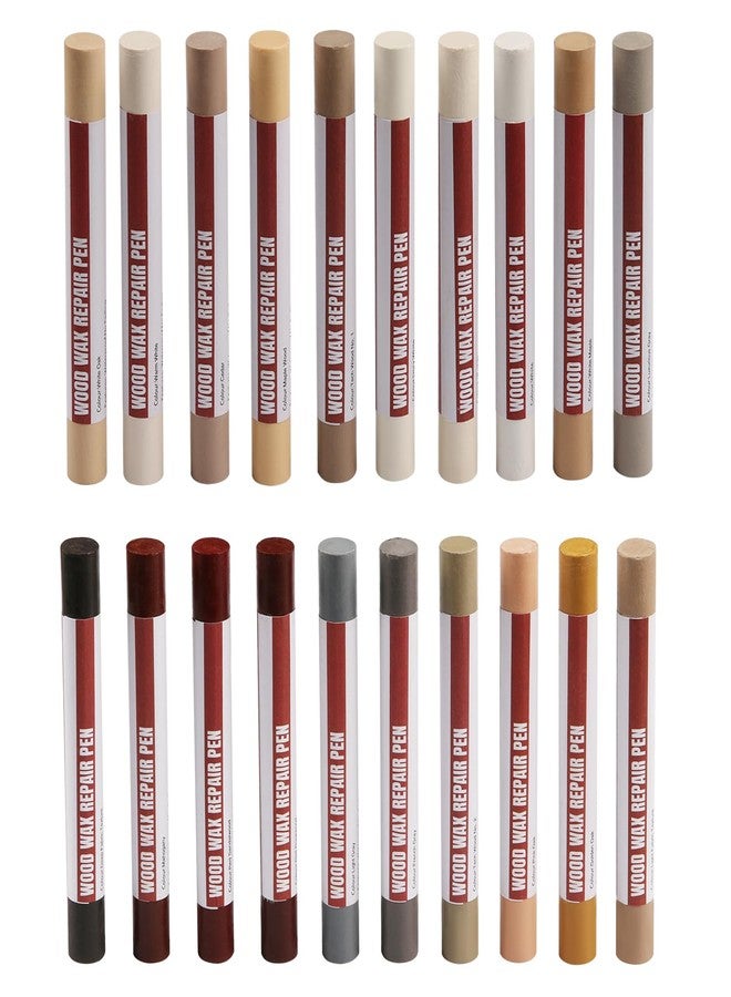 Uxney Wood Filler Sticks,20 Colors Wood Repair Wax Crayons,Wood Furniture Markers Touch up for Repairing Scratches, Dings, Cracks and Holes in Wood Floors, Cabinets, Cut Panels(Common Series) - Image 1