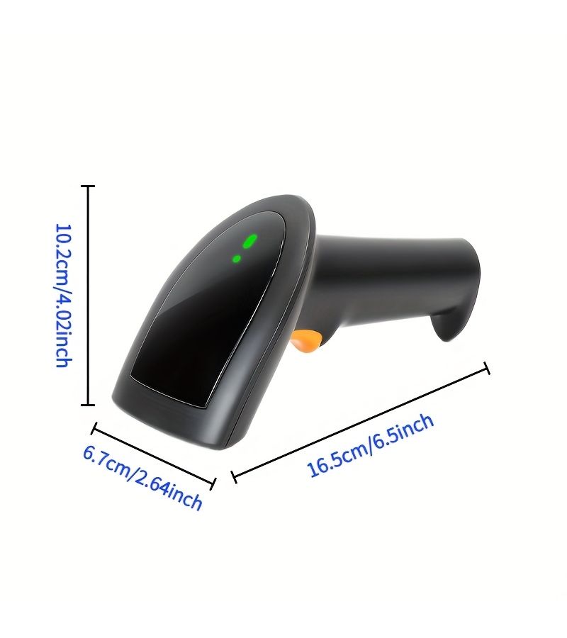 ماسح ضوئي للباركود 2D USB سلكي يدوي 1D 2D QR للمحلات التجارية والمستودعات ومتاجر التجزئة والشحن السريع باللون الأسود مع حامل - Image 1