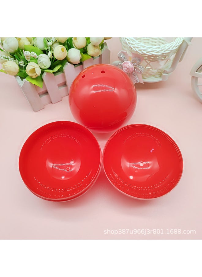 Generic 10cm Twist Egg Shell 100mm Twist Egg Shell 10cm Empty Shell Lottery Hollow Ball Can Open The Ball Plastic Shell-Colour:10cm Red  - Image 1