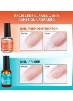 lakerain 15ML Gel Nail Polish Nail Dehydrator And Primer, 2PCS Acid Free Natural Nail Prep Dehydrate And Bond Primer Nail Bond, Air Dry Superior Bonding Primer For Acrylic Powder Nail Supplies Set  - Image 2