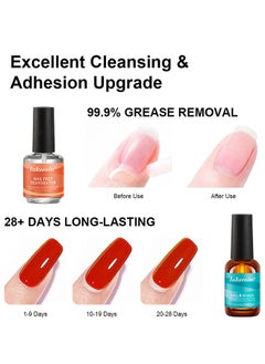 lakerain 15ML Gel Nail Polish Nail Dehydrator And Primer, 2PCS Acid Free Natural Nail Prep Dehydrate And Bond Primer Nail Bond, Air Dry Superior Bonding Primer For Acrylic Powder Nail Supplies Set  - Image 3
