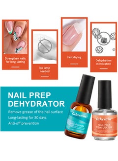 lakerain 15ML Gel Nail Polish Nail Dehydrator And Primer, 2PCS Acid Free Natural Nail Prep Dehydrate And Bond Primer Nail Bond, Air Dry Superior Bonding Primer For Acrylic Powder Nail Supplies Set  - Image 5