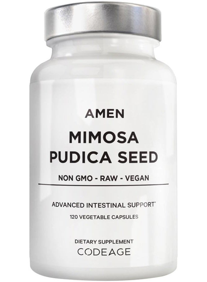Amen Organic Mimosa Pudica Seeds Capsules, 2 Month Supply, Vegan Mimosa Pudica Seed Plant Supplement - Mimosine Sensitive Plant Pills - Fat Soluble Dietary Supplement - Non-GMO & Vegan - 120 Capsules - Image 1