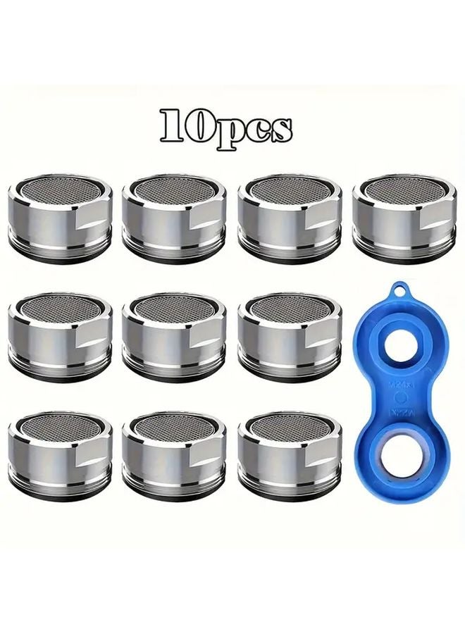10pcs M24 Thread Stainless Steel Faucet Aerator With Install Wrench Rust Resistant - Image 3